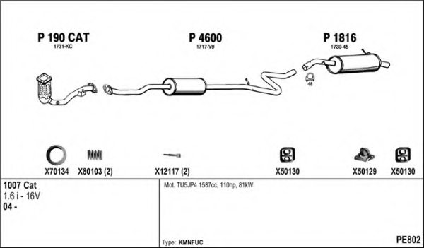 FENNO PE802 Exhaust System